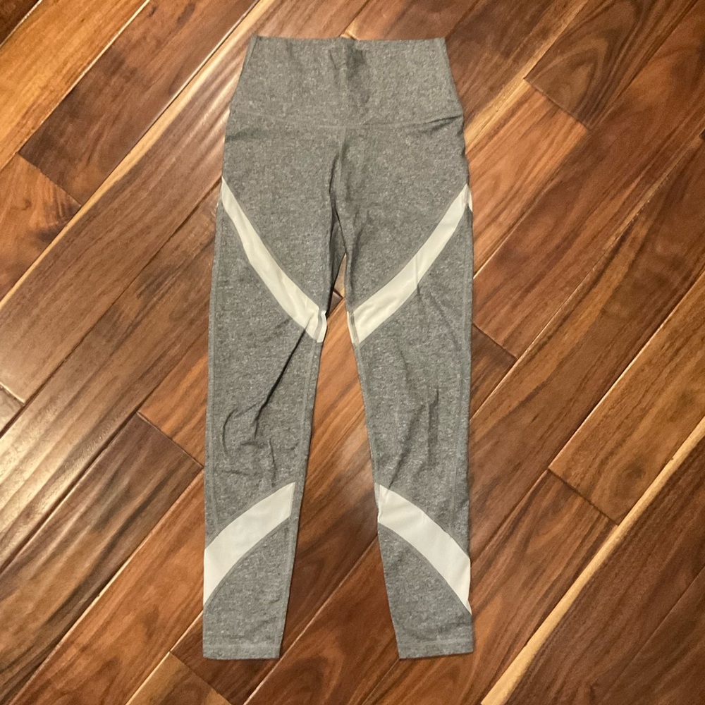 Gray and White aerie Leggings